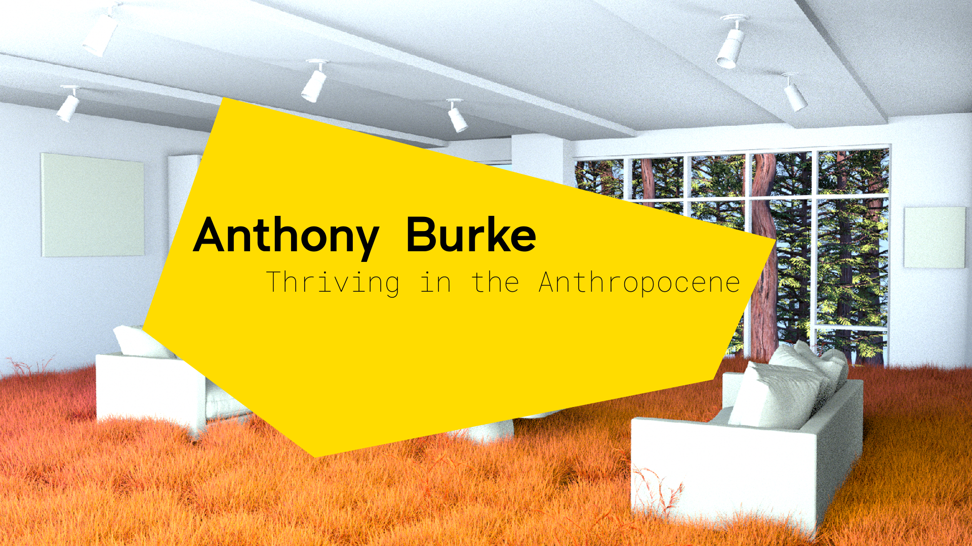 Illustration of lounge room with nature elements