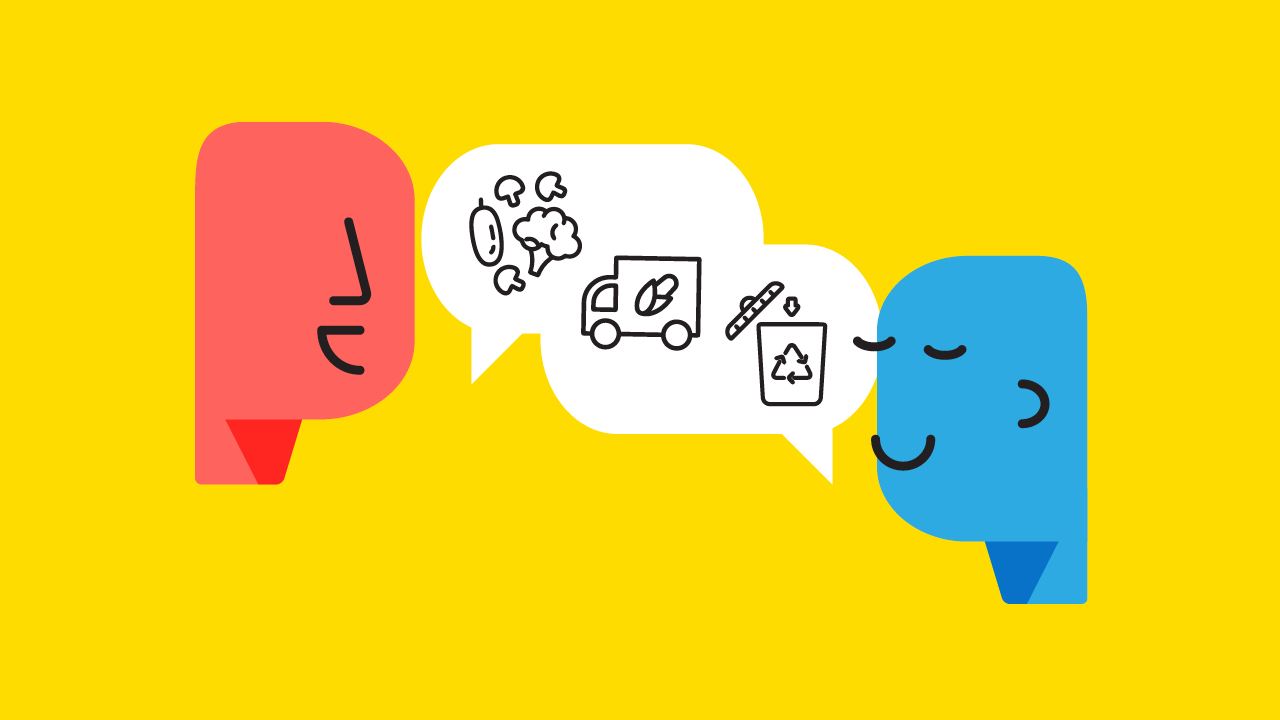 illustration of two heads talking