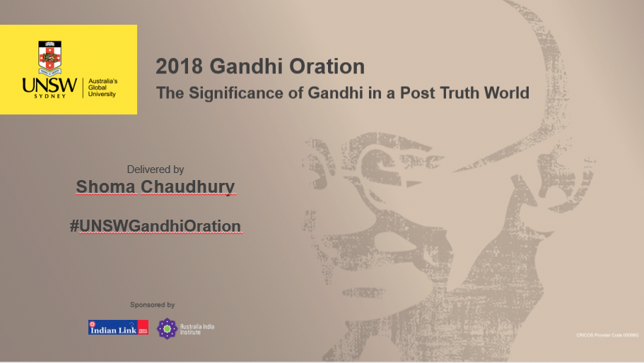 Gandhi Oration 2018