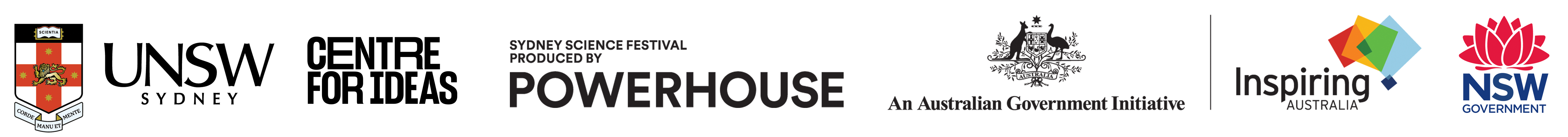 UNSW Centre for Ideas, MAAS, Inspiring Australia and NSW Government logos