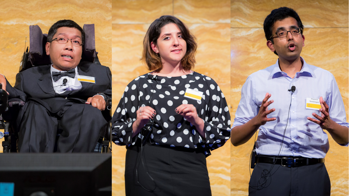 photos of three previous speakers