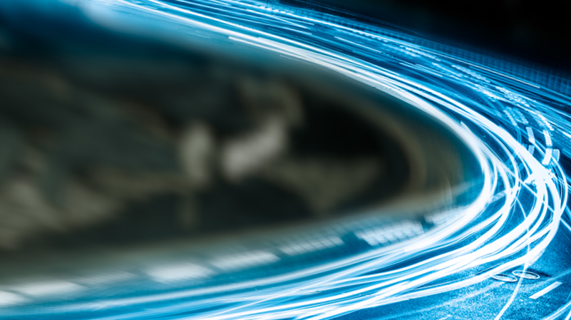 graphic image of blue lines against black