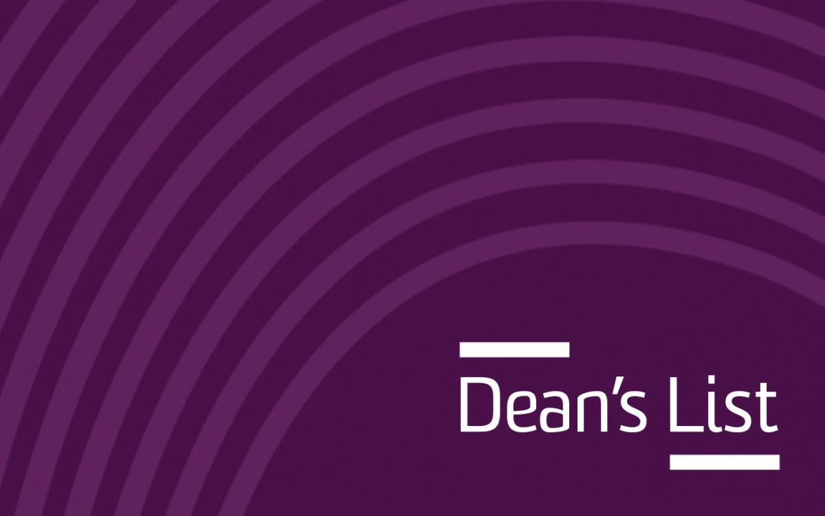 Dean's list purple image with wave