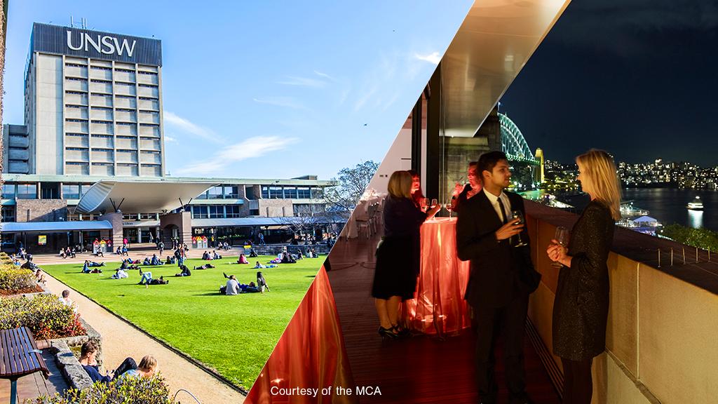 photo montage of UNSW buidling and people