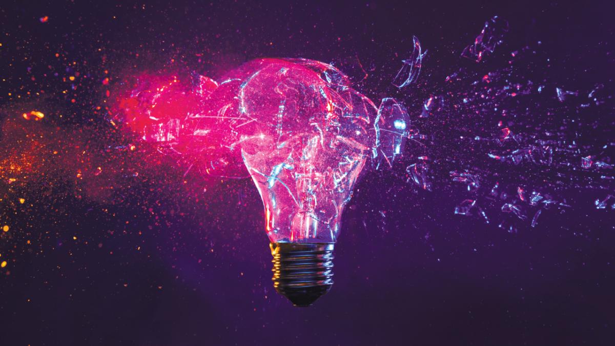 Exploding light bulb