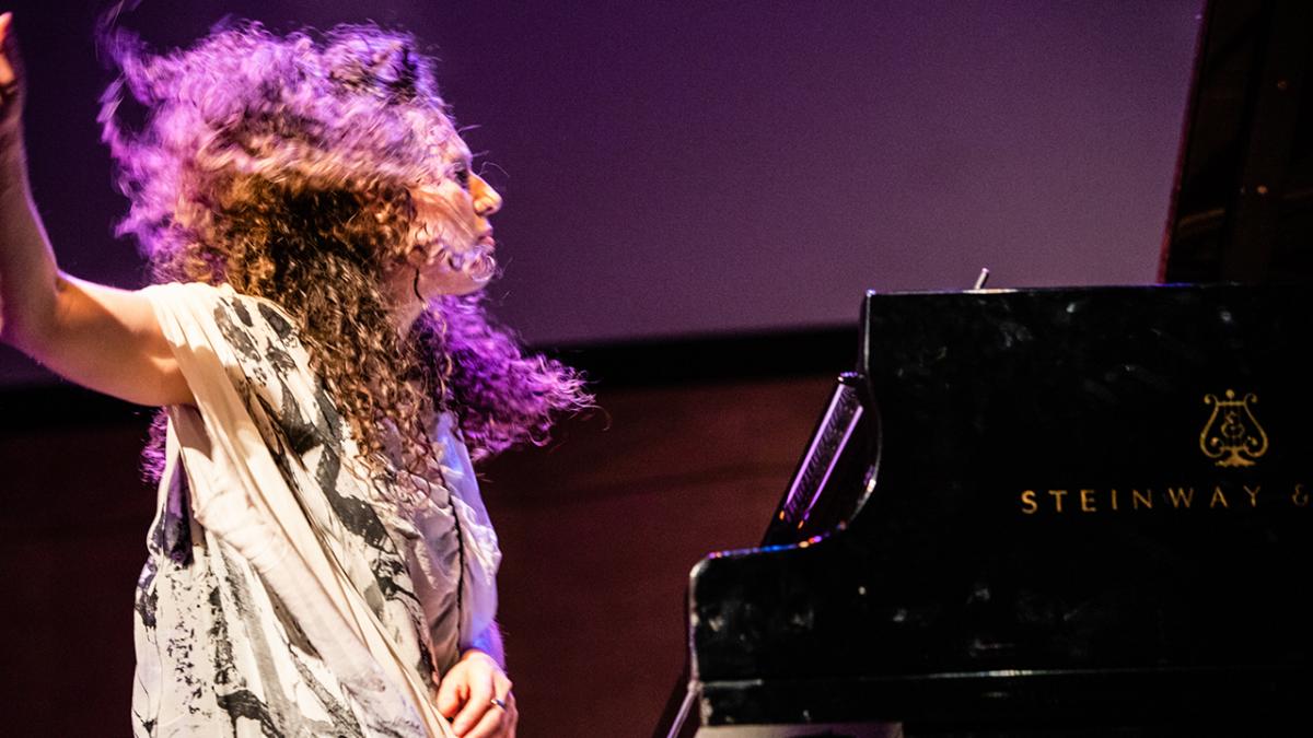 photo of Sonya Lifschitz playing the piano