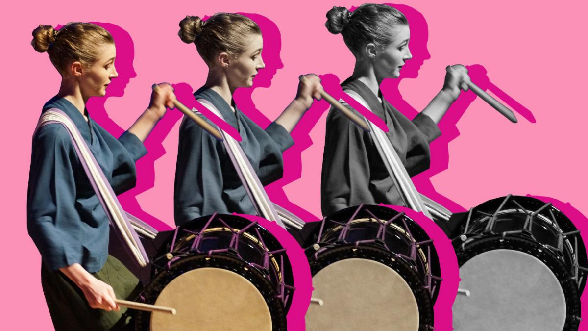 Claudia Wherry playing drums