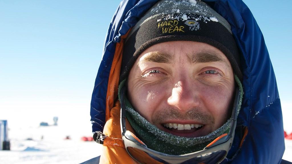 photo of a man in the snow