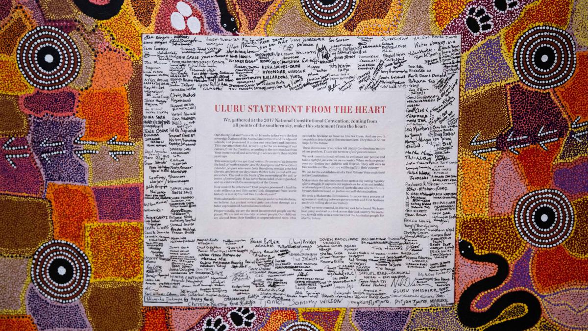 Photo of the original Uluru statement from the heart