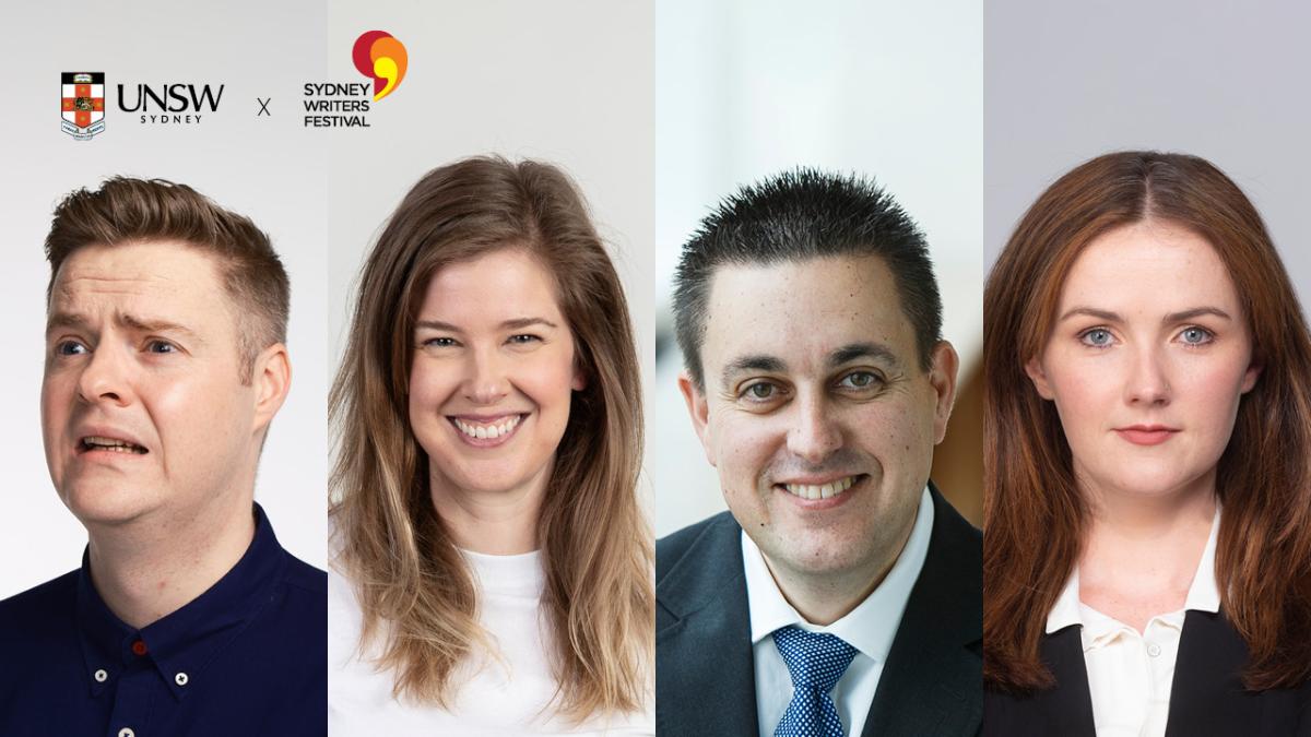 headshots of panel speakers situated side by side