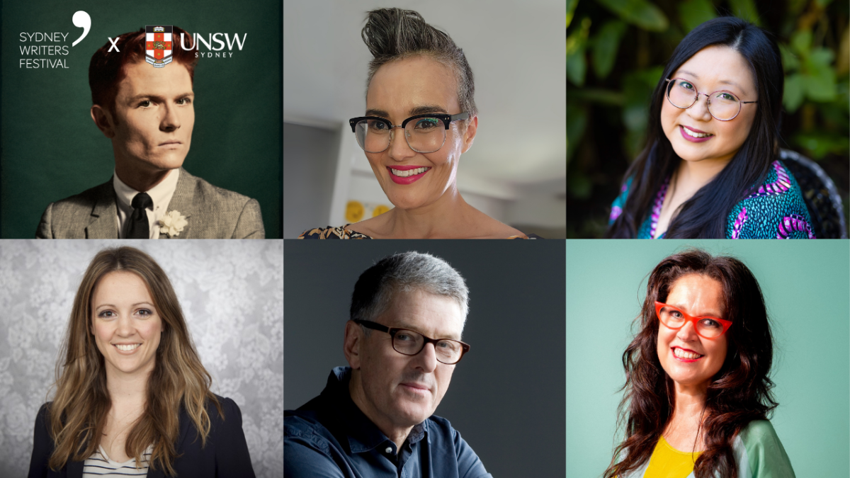 Headshots of Annabel Crabb, David Marr, Rhys Nicholson, Justine Rogers, Jennifer Wong, Yumi Stynes