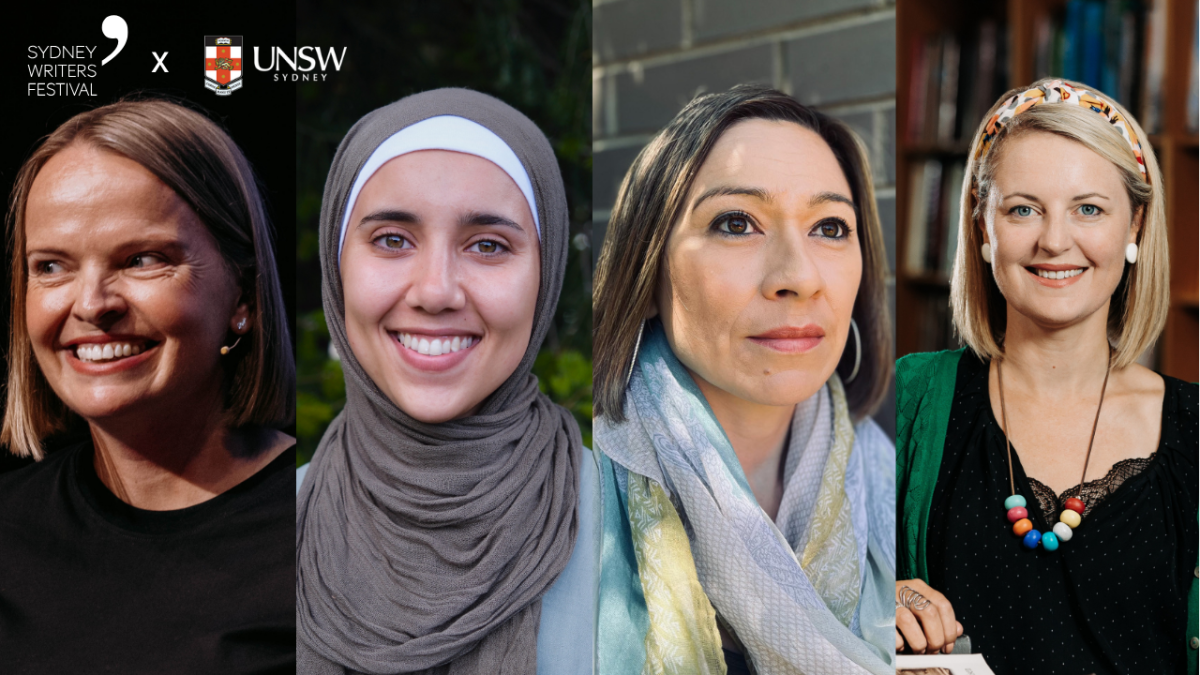 Headshots of Jumaana Abdu, Melanie Cheng, Sarah Sasson and Caroline Ford